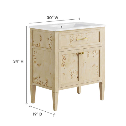 Modway EEI-6443 Elysian 30" Wood Bathroom Vanity Modway