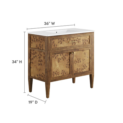 Modway EEI-6448 Elysian 36" Wood Bathroom Vanity Modway