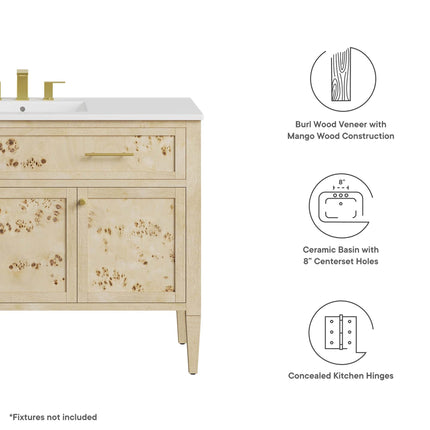 Modway EEI-6451 Elysian 48" Wood Single Sink Bathroom Vanity Modway