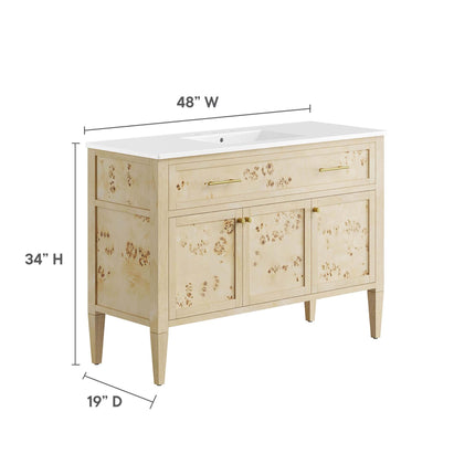 Modway EEI-6451 Elysian 48" Wood Single Sink Bathroom Vanity Modway