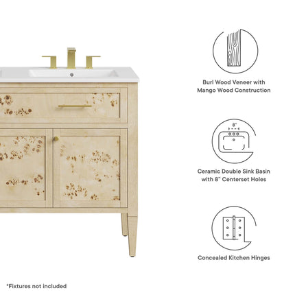 Modway EEI-6454 Elysian 48" Double Sink Bathroom Vanity Modway