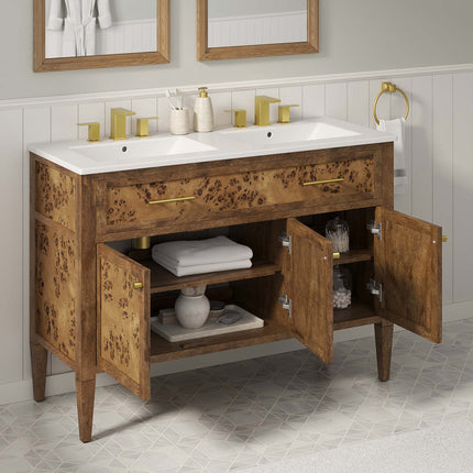 Modway EEI-6456 Elysian 48" Wood Double Sink Bathroom Vanity Modway