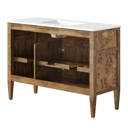 Modway EEI-6456 Elysian 48" Wood Double Sink Bathroom Vanity Modway