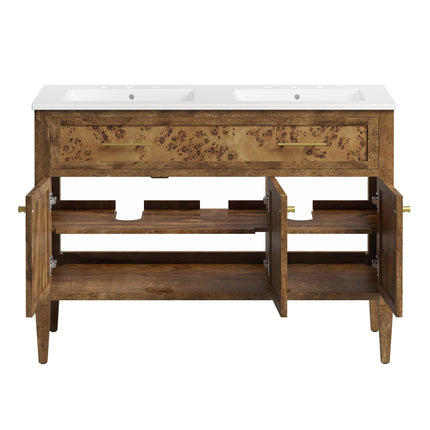 Modway EEI-6456 Elysian 48" Wood Double Sink Bathroom Vanity Modway