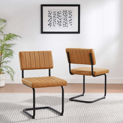 Modway EEI-6470 Parity Vegan Leather Dining Side Chairs Set of 2 Modway