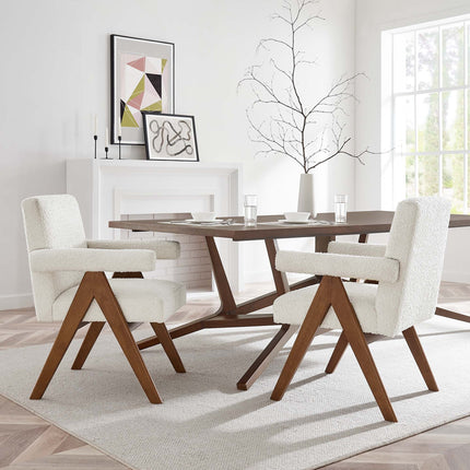 Modway EEI-6506 Lyra Boucle Fabric Dining Room Chair Set of 2 Modway