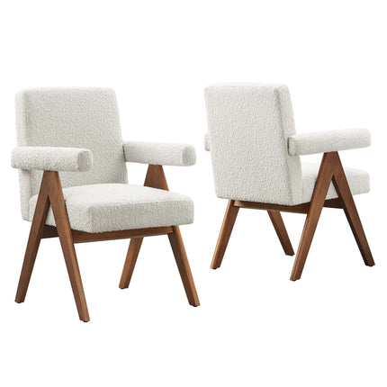 Modway EEI-6506 Lyra Boucle Fabric Dining Room Chair Set of 2 Modway