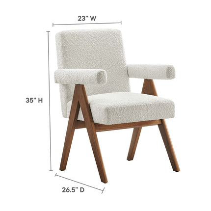 Modway EEI-6506 Lyra Boucle Fabric Dining Room Chair Set of 2 Modway