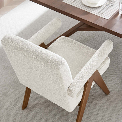 Modway EEI-6506 Lyra Boucle Fabric Dining Room Chair Set of 2 Modway