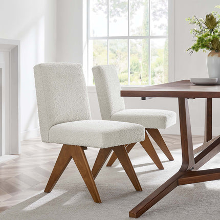 Modway EEI-6508 Lyra Boucle Fabric Dining Room Side Chair Set of 2 Modway