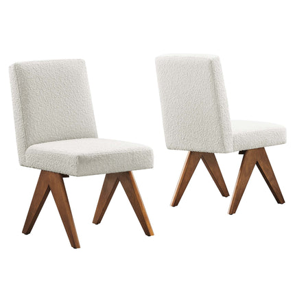 Modway EEI-6508 Lyra Boucle Fabric Dining Room Side Chair Set of 2 Modway