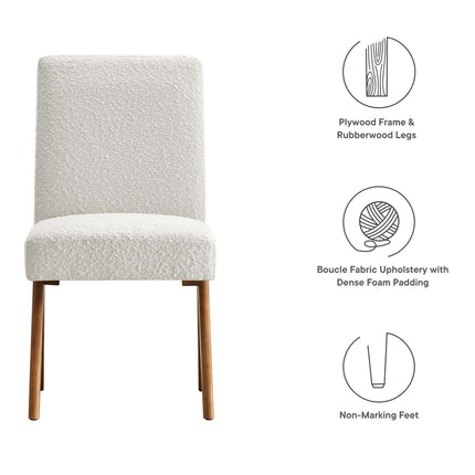 Modway EEI-6508 Lyra Boucle Fabric Dining Room Side Chair Set of 2 Modway