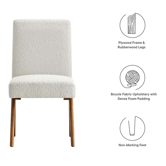 Modway EEI-6508 Lyra Boucle Fabric Dining Room Side Chair Set of 2 Modway