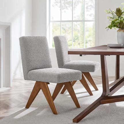 Modway EEI-6508 Lyra Boucle Fabric Dining Room Side Chair Set of 2 Modway
