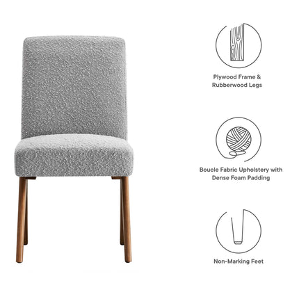 Modway EEI-6508 Lyra Boucle Fabric Dining Room Side Chair Set of 2 Modway