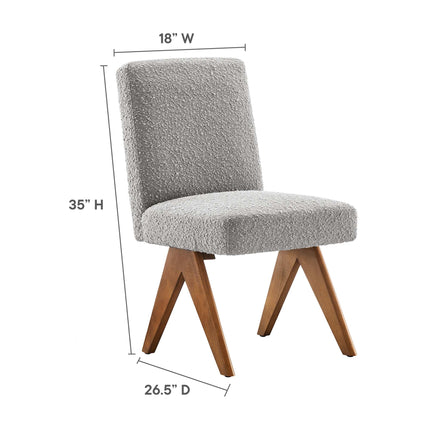 Modway EEI-6508 Lyra Boucle Fabric Dining Room Side Chair Set of 2 Modway