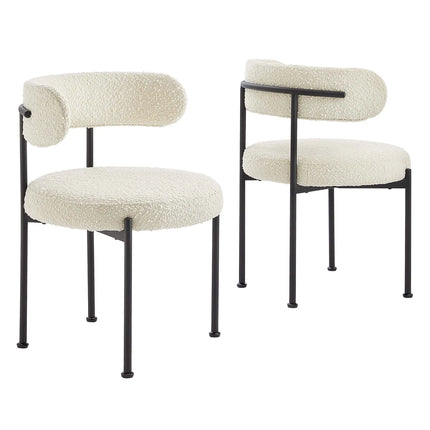 Modway EEI-6516 Albie Boucle Fabric Dining Chairs Set of 2 Modway