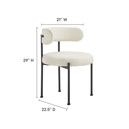 Modway EEI-6516 Albie Boucle Fabric Dining Chairs Set of 2 Modway