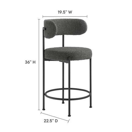 Modway EEI-6518 Albie Boucle Fabric Counter Stools Set of 2 Modway