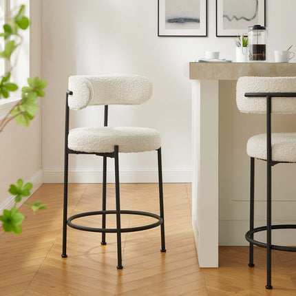 Modway EEI-6518 Albie Boucle Fabric Counter Stools Set of 2 Modway