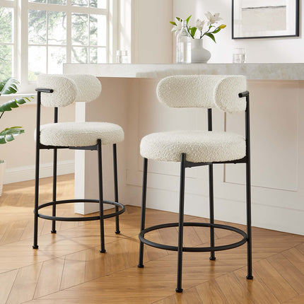 Modway EEI-6518 Albie Boucle Fabric Counter Stools Set of 2 Modway