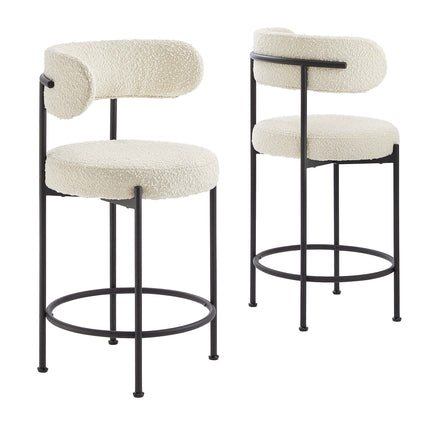 Modway EEI-6518 Albie Boucle Fabric Counter Stools Set of 2 Modway