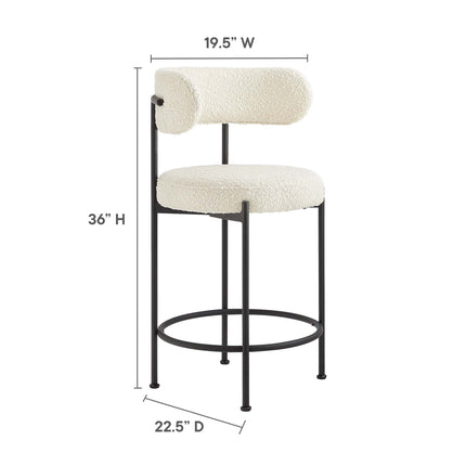 Modway EEI-6518 Albie Boucle Fabric Counter Stools Set of 2 Modway
