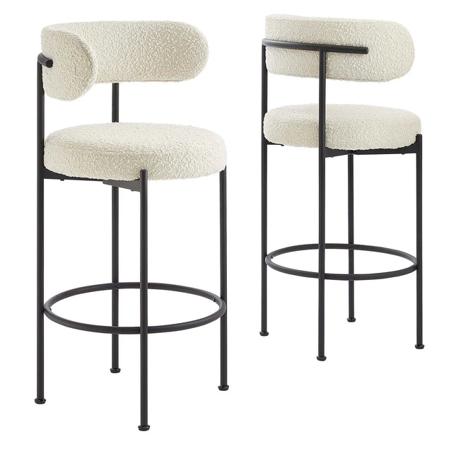 Modway EEI-6520 Albie Boucle Fabric Bar Stools Set of 2 Modway