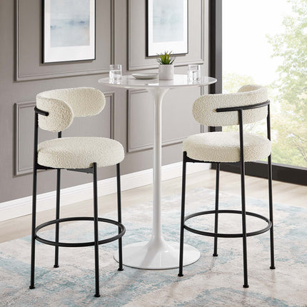 Modway EEI-6520 Albie Boucle Fabric Bar Stools Set of 2 Modway