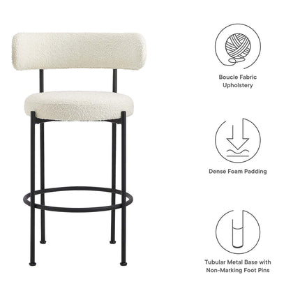 Modway EEI-6520 Albie Boucle Fabric Bar Stools Set of 2 Modway