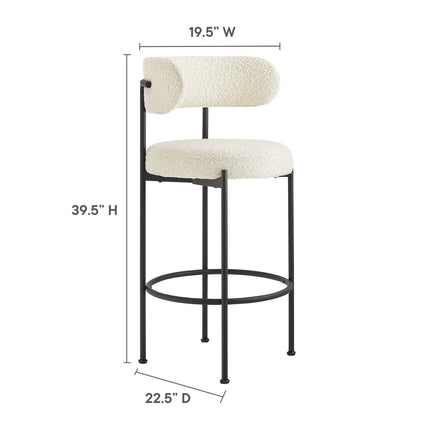 Modway EEI-6520 Albie Boucle Fabric Bar Stools Set of 2 Modway
