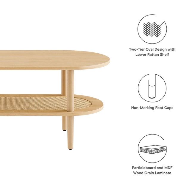 Modway EEI-6526 Torus Oval Coffee Table - Plaza Home Decor