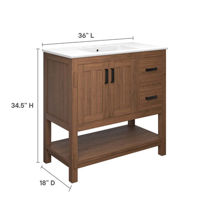 Modway EEI-6535 Ashlyn 36" Wood Bathroom Vanity Modway
