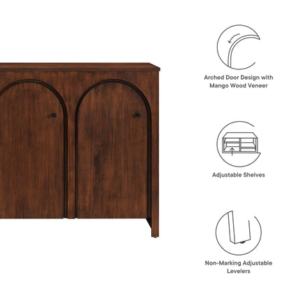Modway EEI-6536 Appia 3-Door Arched Door Sideboard Storage Cabinet Modway