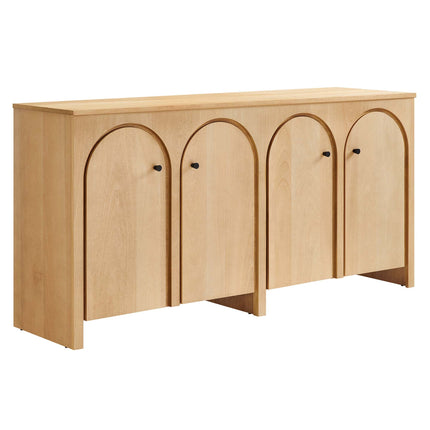 Modway EEI-6538 Appia Wood Grain 4-Door Sideboard Storage Cabinet Modway