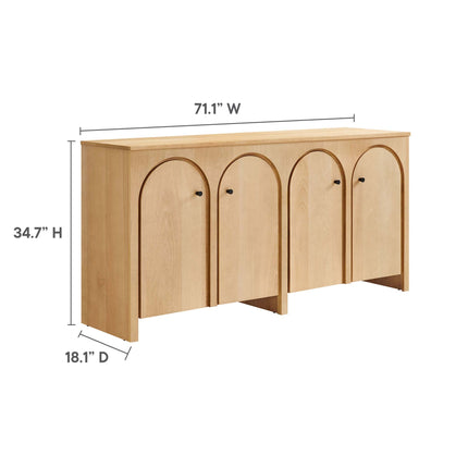 Modway EEI-6538 Appia Wood Grain 4-Door Sideboard Storage Cabinet Modway
