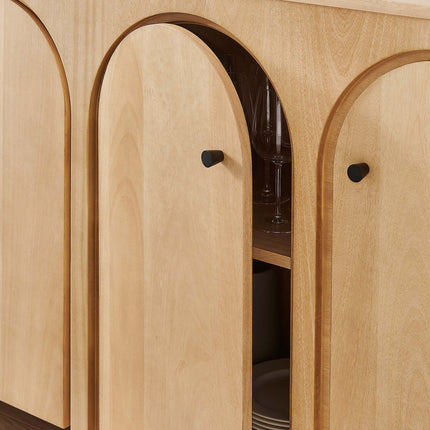 Modway EEI-6538 Appia Wood Grain 4-Door Sideboard Storage Cabinet Modway