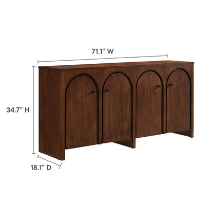 Modway EEI-6538 Appia Wood Grain 4-Door Sideboard Storage Cabinet Modway