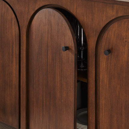 Modway EEI-6538 Appia Wood Grain 4-Door Sideboard Storage Cabinet Modway