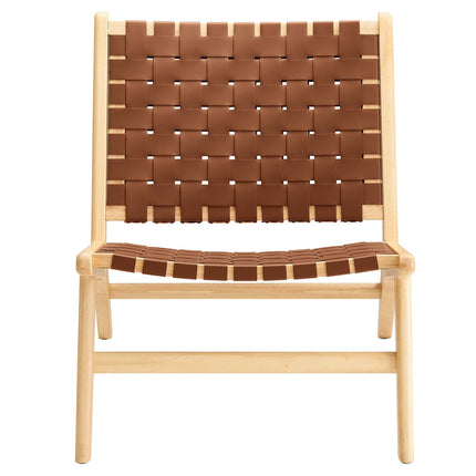 Modway EEI-6542 Saoirse Leather Wood Accent Lounge Chair Modway