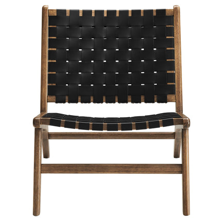 Modway EEI-6542 Saoirse Leather Wood Accent Lounge Chair Modway