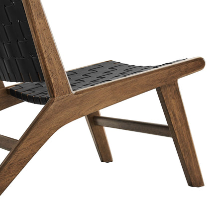 Modway EEI-6542 Saoirse Leather Wood Accent Lounge Chair Modway