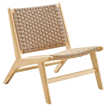 Modway EEI-6543 Saoirse Woven Rope Wood Accent Lounge Chair Modway