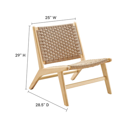 Modway EEI-6543 Saoirse Woven Rope Wood Accent Lounge Chair Modway