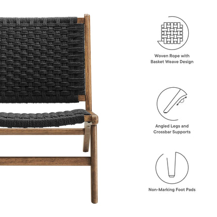 Modway EEI-6543 Saoirse Woven Rope Wood Accent Lounge Chair Modway