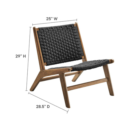 Modway EEI-6543 Saoirse Woven Rope Wood Accent Lounge Chair Modway