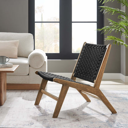 Modway EEI-6543 Saoirse Woven Rope Wood Accent Lounge Chair Modway