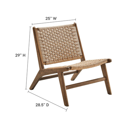 Modway EEI-6543 Saoirse Woven Rope Wood Accent Lounge Chair Modway