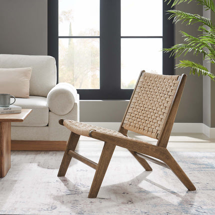 Modway EEI-6543 Saoirse Woven Rope Wood Accent Lounge Chair Modway