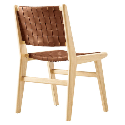Modway EEI-6544 Saoirse Leather Wood Dining Side Chair Set of 2 Modway